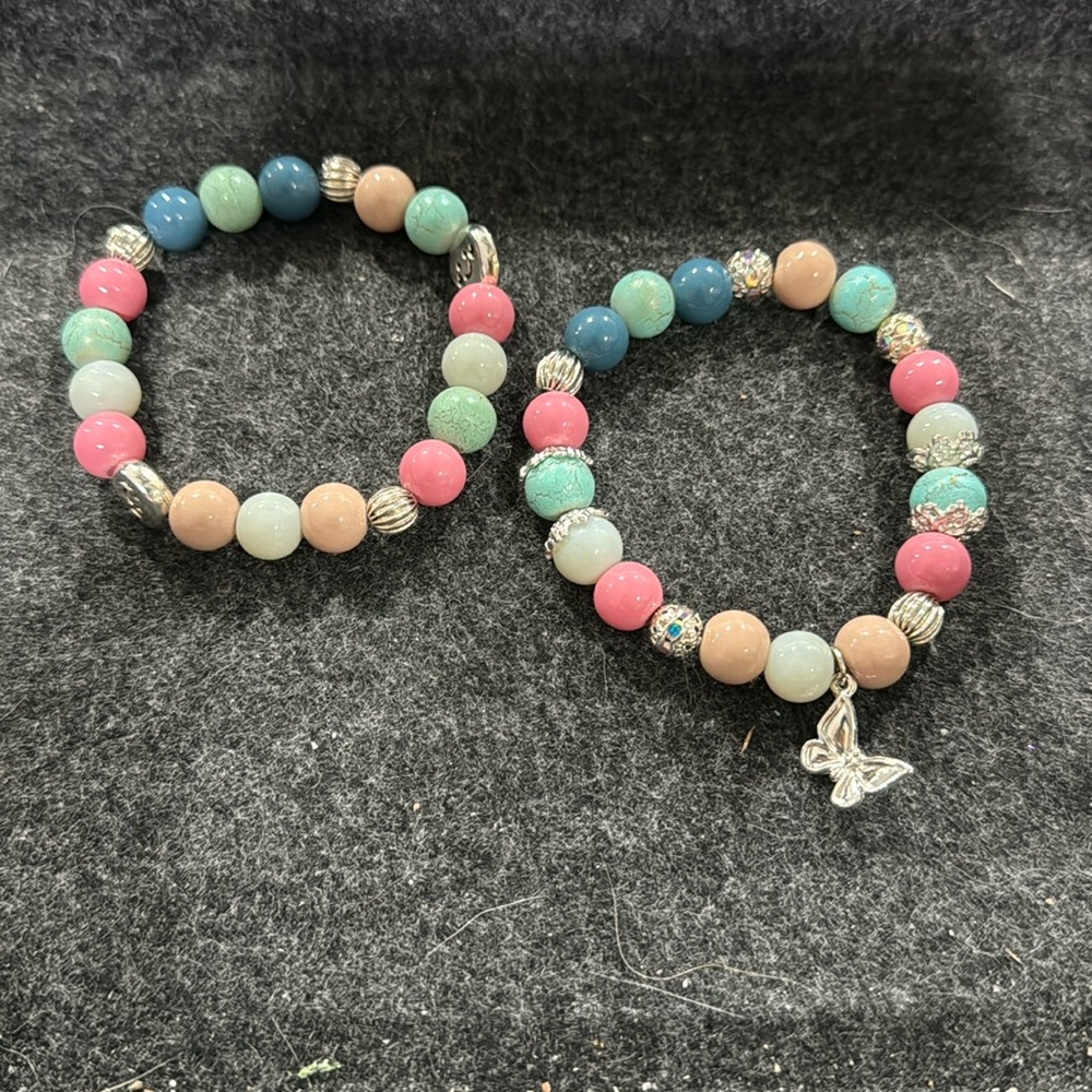 Cotton Candy Heaven Porcelain beads Bracelet Set